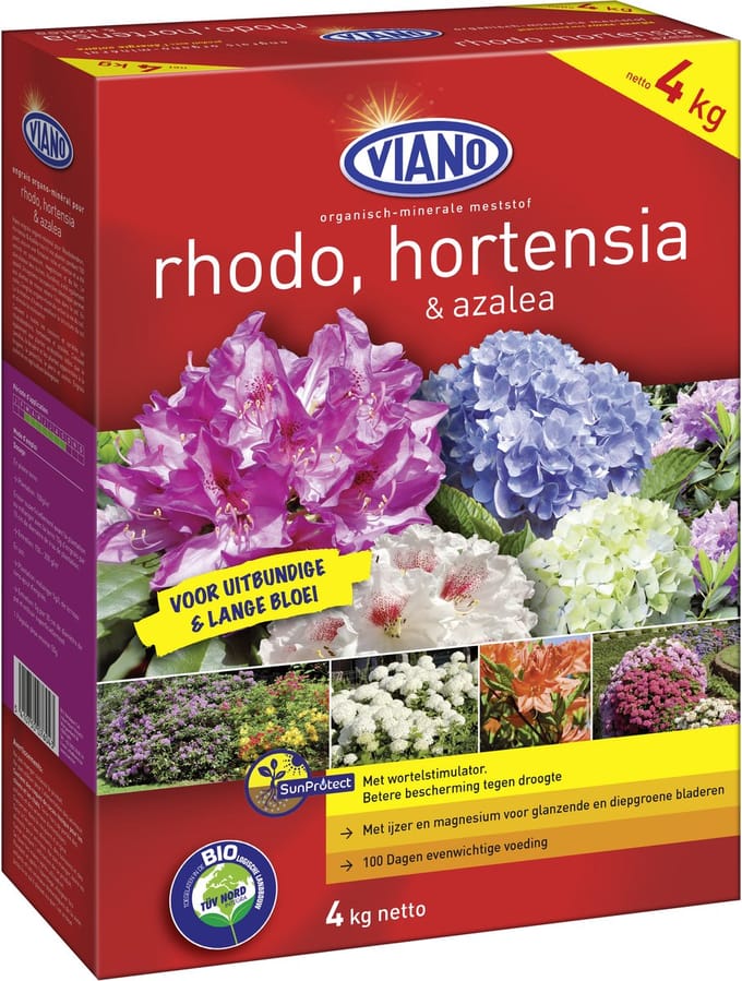 Viano rhododendron & Azalea meststof 4 kg - schitterende bloei