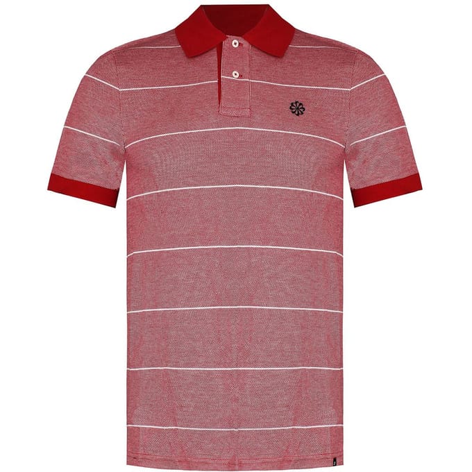 Nike Logo Heren Rood/Wit Poloshirt