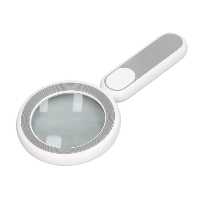 Handheld Vergrootglas 20X Optische Vergroter met 21 LED-lampjes USB Opladen Aanraakschakelaar Grijs