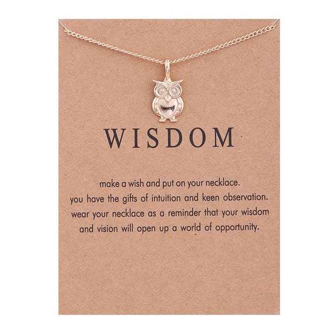 Bixorp Luck Dames Ketting met Gouden Uil - "Wisdom" - 45/50cm - Cadeau voor Vrouw - Goudkleurig