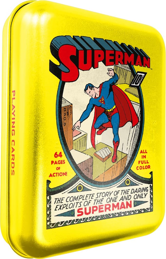 Cartamundi Speelkaarten Superman Aluminium/karton Geel/rood