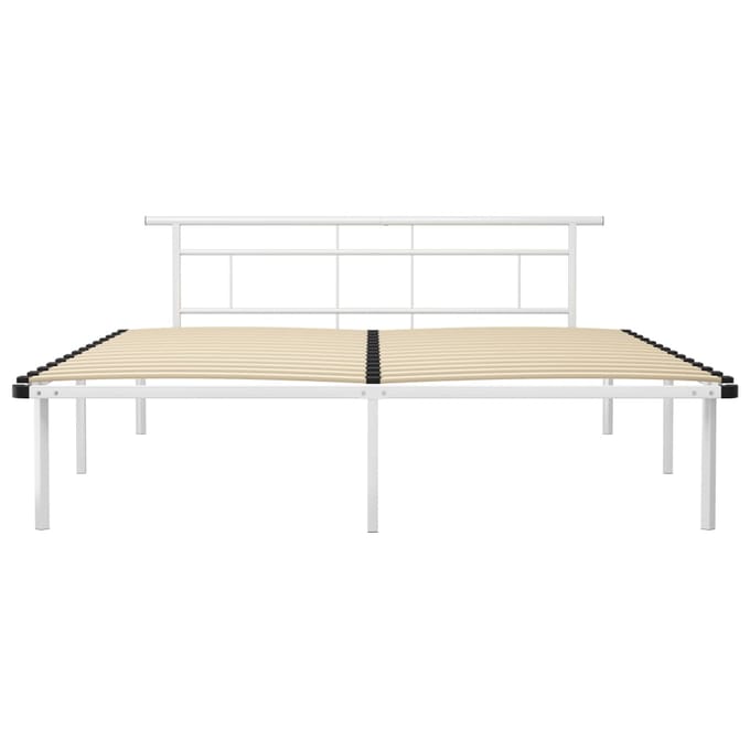 vidaXL - Bedframe - metaal - wit - 200x200 - cm