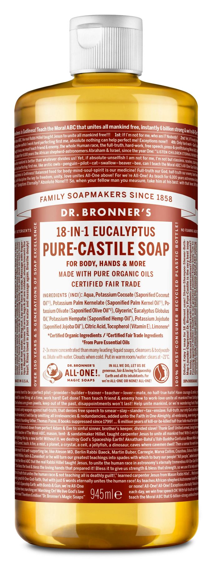 Dr. Bronner’s Dr. Bronner&rsquo;s Magic Soap Eucalyptus 945 ml