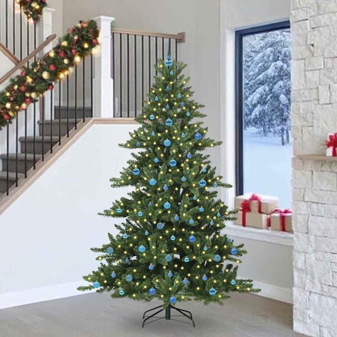 vidaXL - Kunstmatige - Hinged - Kerstboom - Groen - 240 - cm - PVC - en - Staal