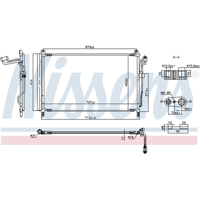 Condensator, airconditioning NISSENS 940857