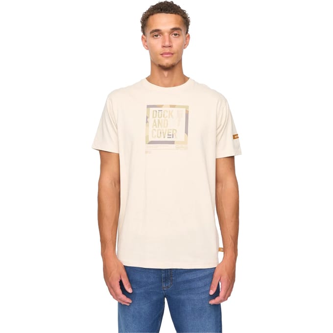 Duck and Cover Mannen Primatic T-Shirt (Off White)