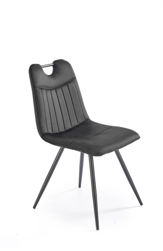 Luxury4Home W163 - Gestoffeerde Stoel - Zwart - Met Handvat - Zwart Frame