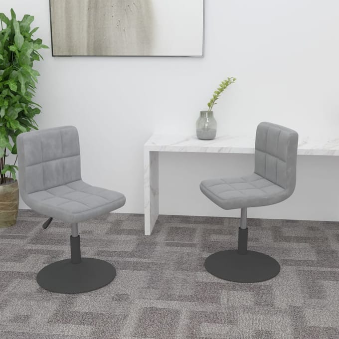 vidaXL - Eetkamerstoelen - draaibaar - 2 - st - fluweel - lichtgrijs