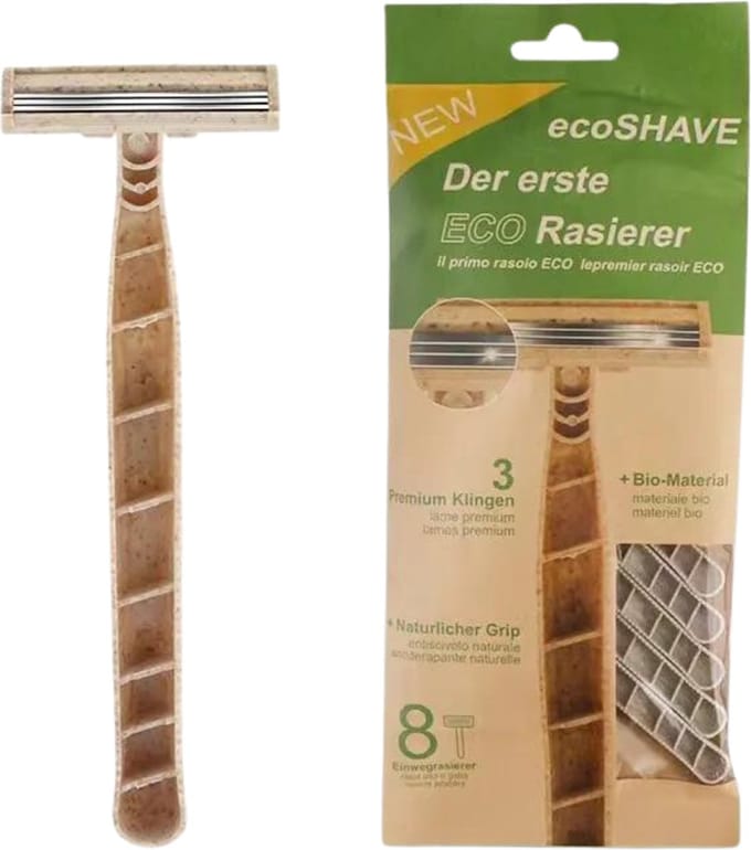 green-goose Bio-based Scheermesjes | 8 Stuks | Gemaakt van Biologisch Afbreekbaar Tarwevezel