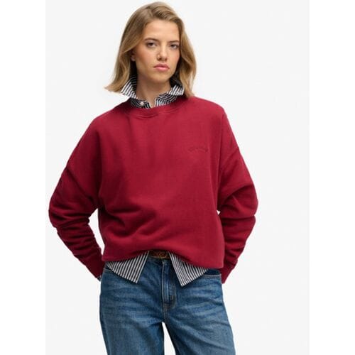 Superdry Essential Logo Crew Sweatshirt Red Grootte: 40