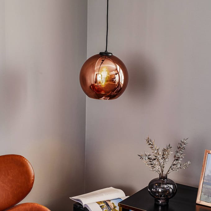 Nowodvorski Lighting Hanglamp Polaris, spiegelend glas, koper