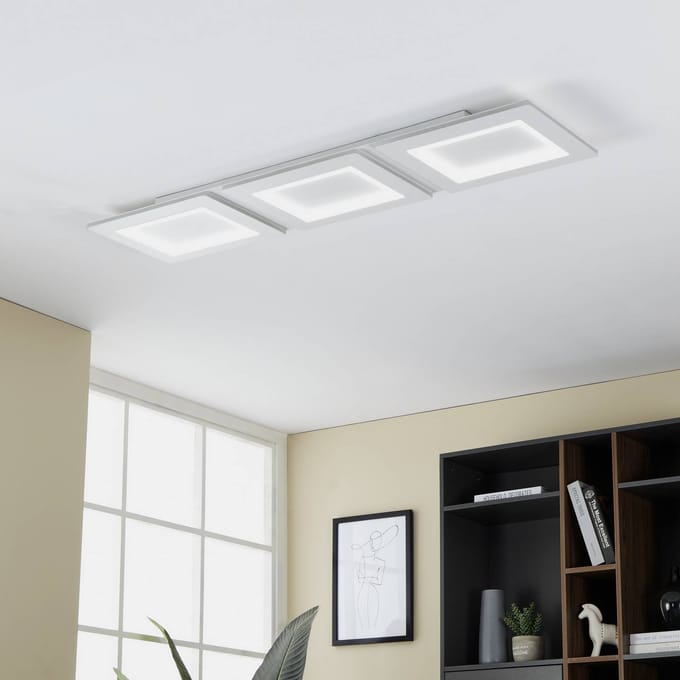 EGLO connect LED plafondlamp Padrogiano-Z 3-lamps, 120 x 30 cm