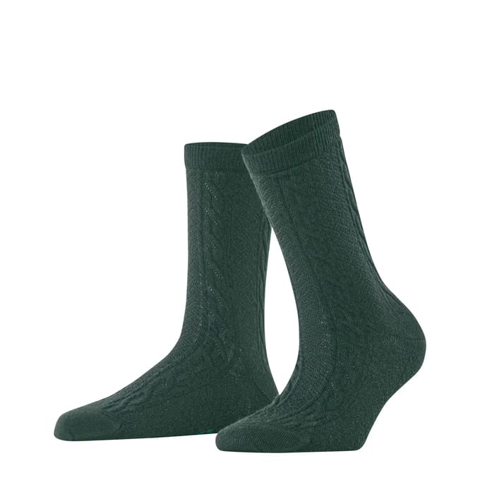 FALKE Declivity eenkleurig wol sokken dames groen - maat 39-42