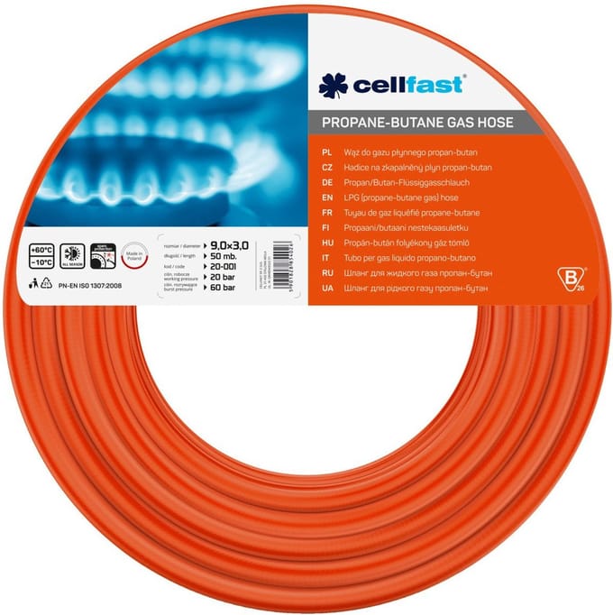 Cellfast - LPG-gasslang / 9x2,5 mm - lengte 25 m