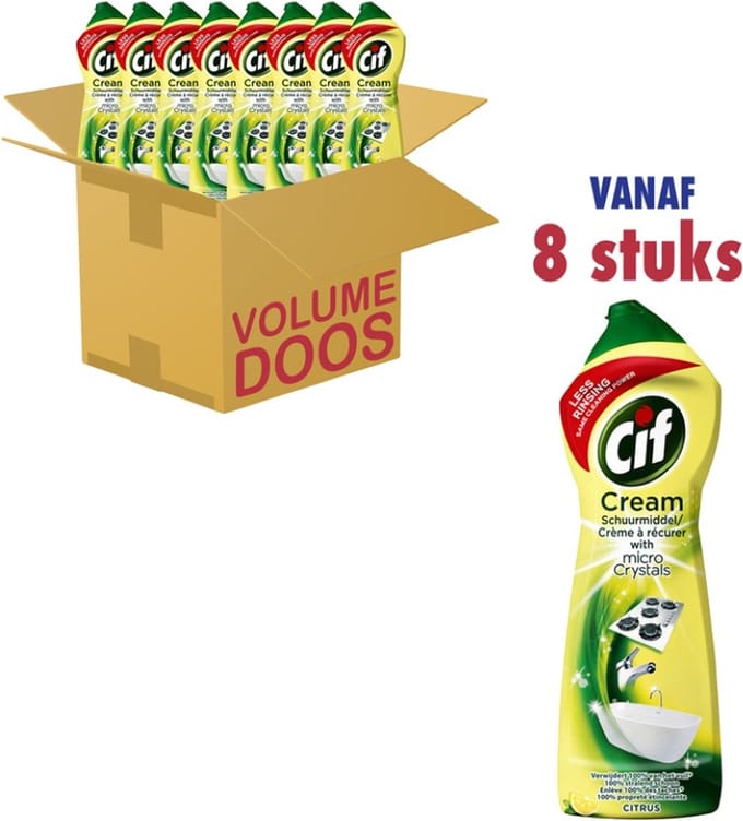 CIF Schuurmiddel - Citroen - 8 x 750 ml