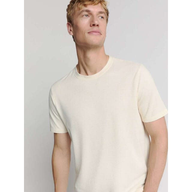 No Excess T-shirt crewneck solid relief knit offwhite