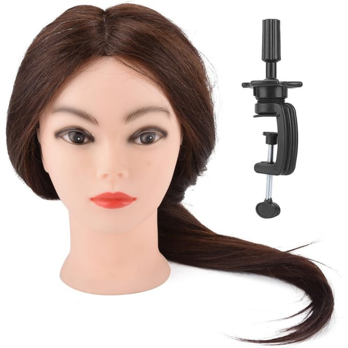 Kappersopleiding Styling Oefenen Kleuren Pruik Dummy Mannequin Hoofd met Haar beige