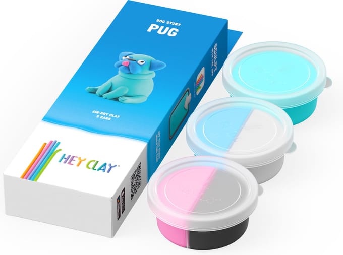HeyClay - 30122 Pug - 3 potjes klei