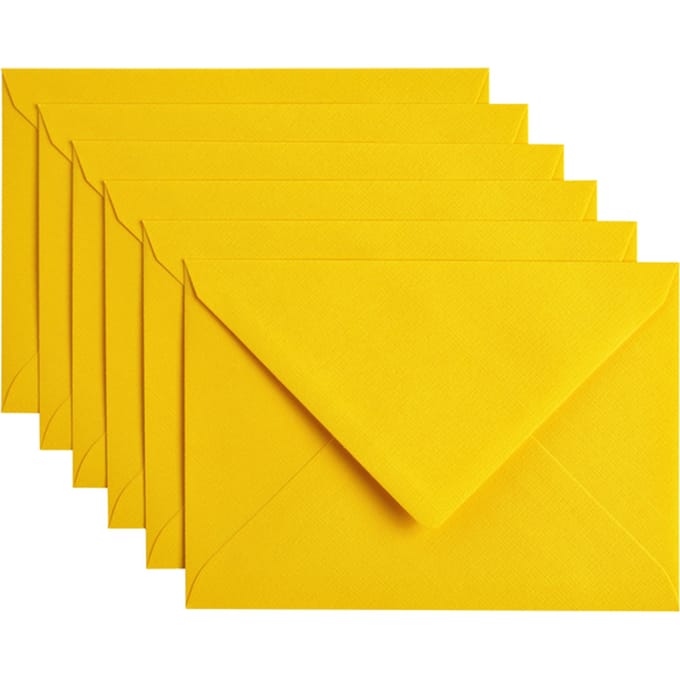 Papicolor Envelop C6 dottergeel 105gr-CV 6 stuks 302910 - 114x162 mm