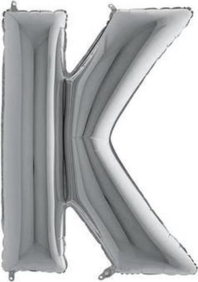Folieballon letter K zilver (100cm)