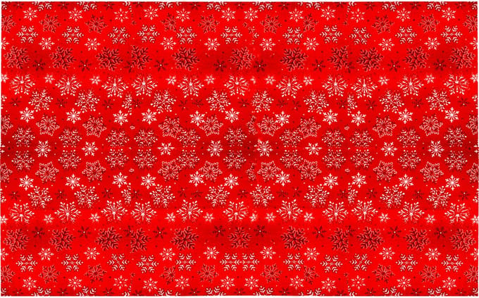 Springos Tafelkleed -Kerst - Sneeuwvlokken- Rood - Polyester - 140 x 220 CM