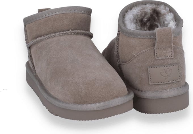 Double Heart Dames Pantoffel | Taupe | Maat: 36