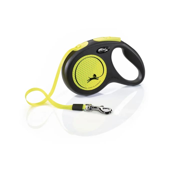 Flexi New Neon - Rollijn Hondenriem - M - 5 Meter - Geel - Middelgrote Honden