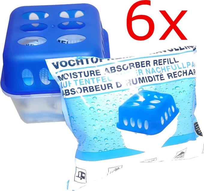 6X vochtopnemer met 12 x 400gr zakjes