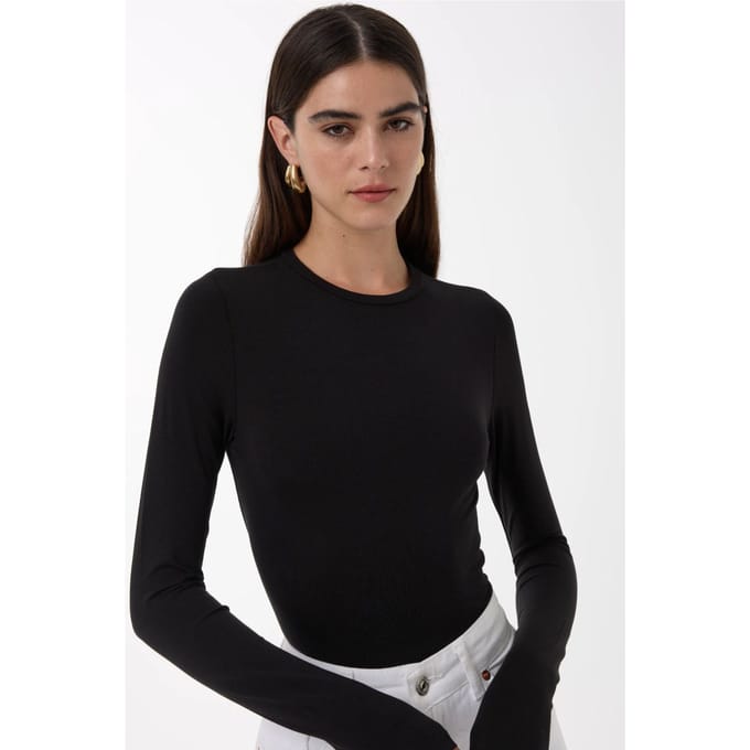 Slim Fit Crewneck Lange Mouw Top