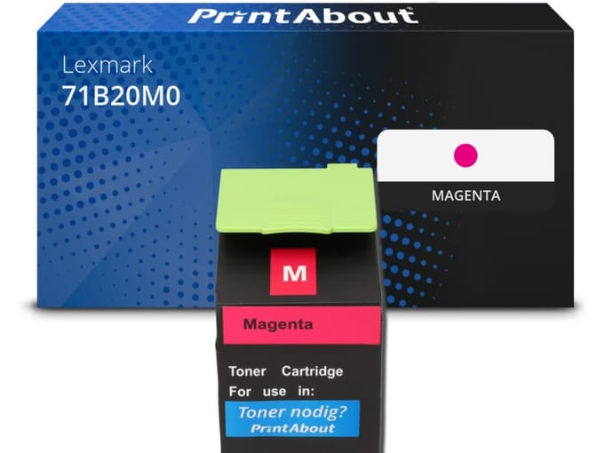 PrintAbout huismerk Toner 71B20M0 Magenta Geschikt voor Lexmark
