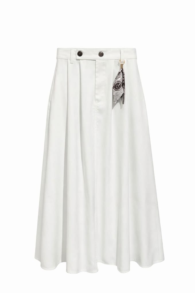 Hoge Taille A-Lijn Midi Rok met Accessoires