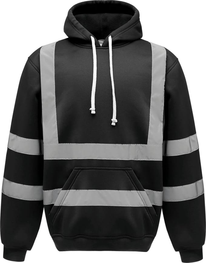 Yoko Hi-Vis pullover hoodie YHVK05 - Black - S