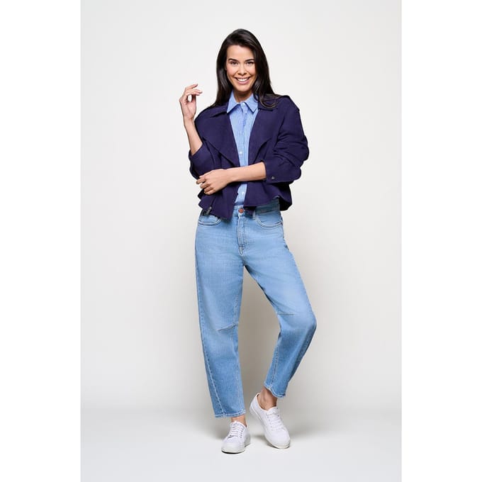 Caroline Tensen Senja Suede Jacket Navy