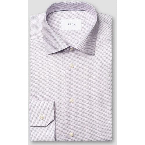 Eton Overhemd Mini Fantasy Pattern Cotton Signature Twill Roze / male