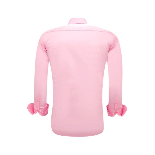 Luxe Blanco Satijn Hemd voor Mannen - Slim Fit - 3071 - Roze