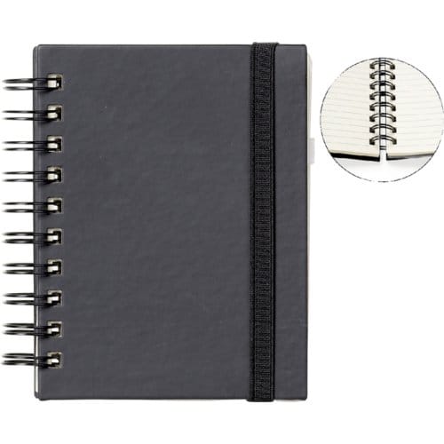 Notitieboek quantore a6 spiraal lijn 192blz 80gr Zwart