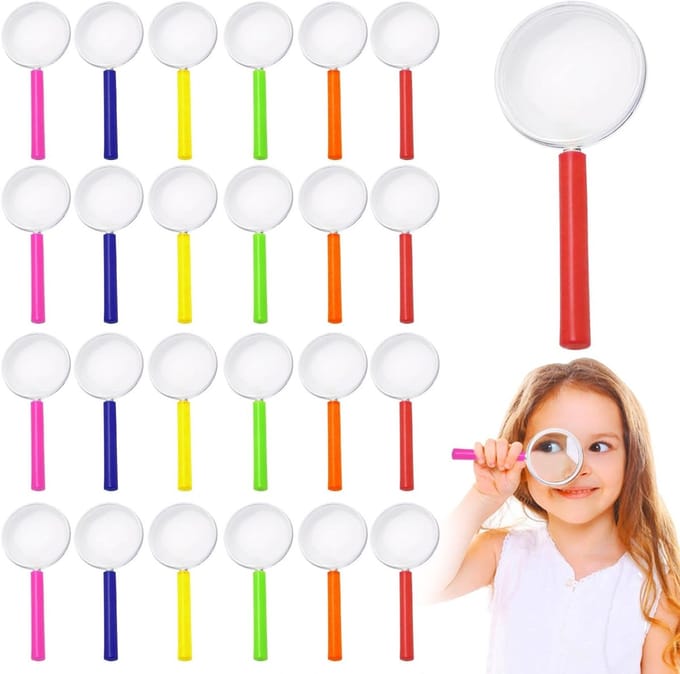 Solidchoice - Set van 24 Draagbare Loepen 40mm voor Studenten en Wetenschappelijk Gebruik