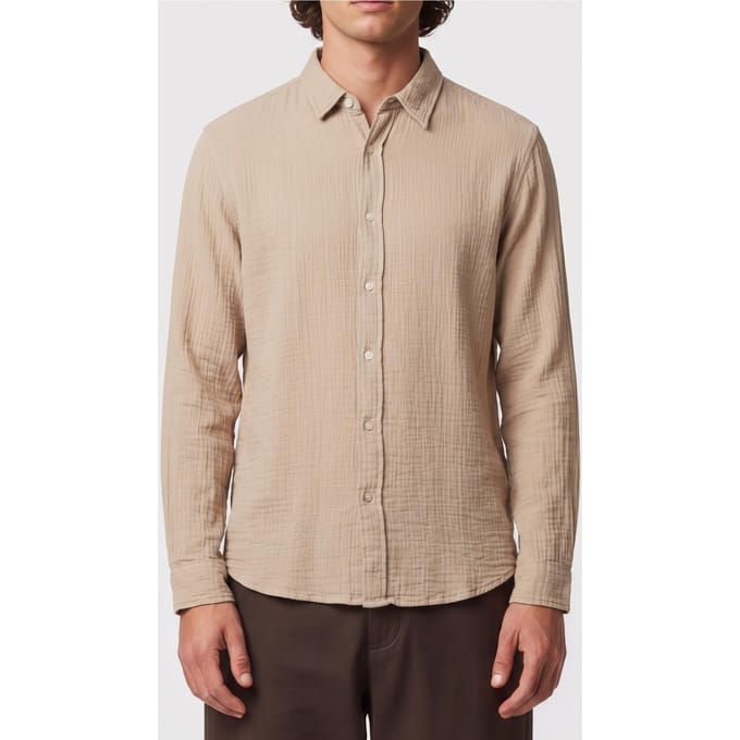 GUESS  Eco Ls Double Cloth Shir Prosecco Größe: M | Casual hemden Outlet | Herren