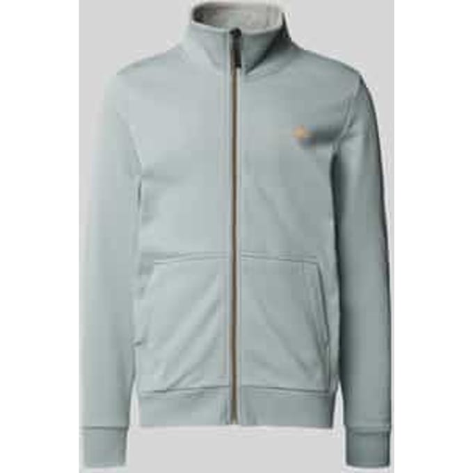 Regular fit sweatjack met opstaande kraag en rubberen logoprint