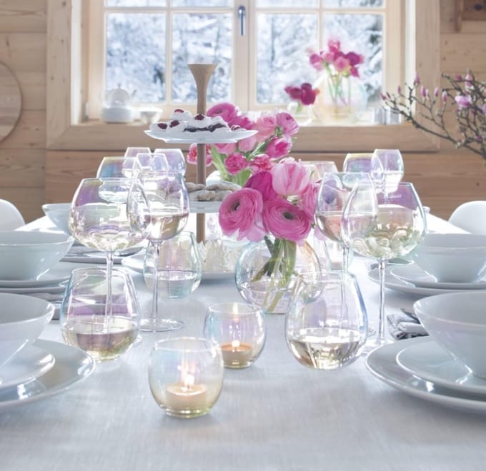 L.S.A. - Pearl Theelicht Houder 6,8 cm Set van 4 Stuks - Glas - Transparant -