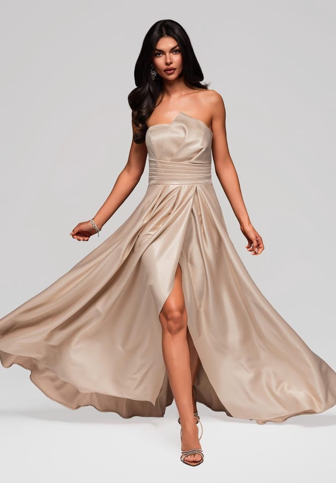 LARICA Jurk - Rits - Effen - Jurk Goud S