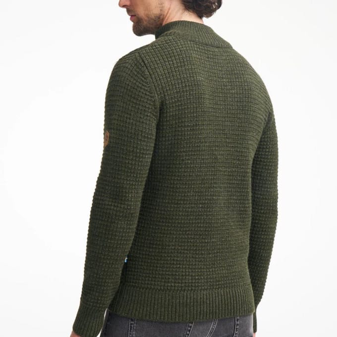 Ivanhoe trui Moritz half zip Red Clay - 100% wol - Rood