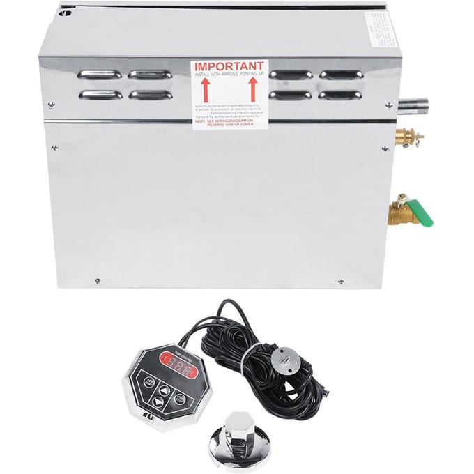 Générateur de vapeur électrique pour sauna en acier inoxydable TC-135, contrôleur de température numérique, États-Unis white