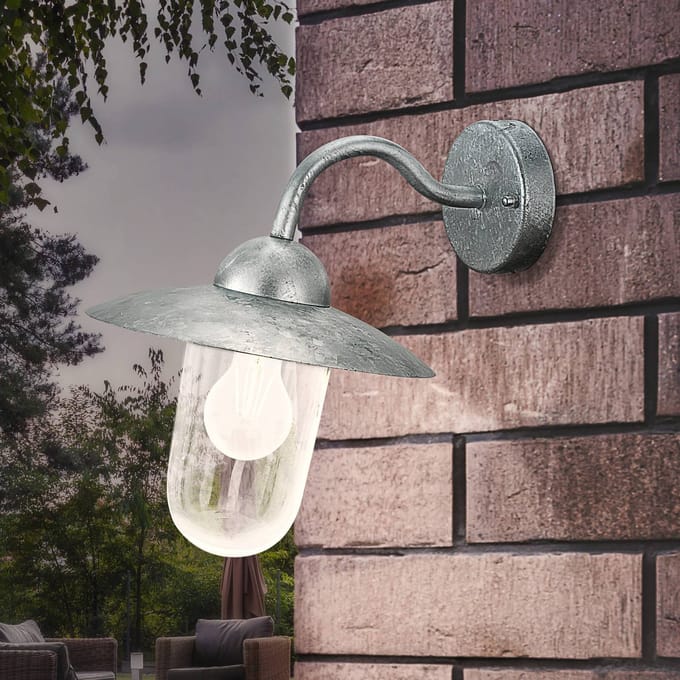 EGLO Milton Wandlamp Buiten - E27 - 31 cm - Grijs