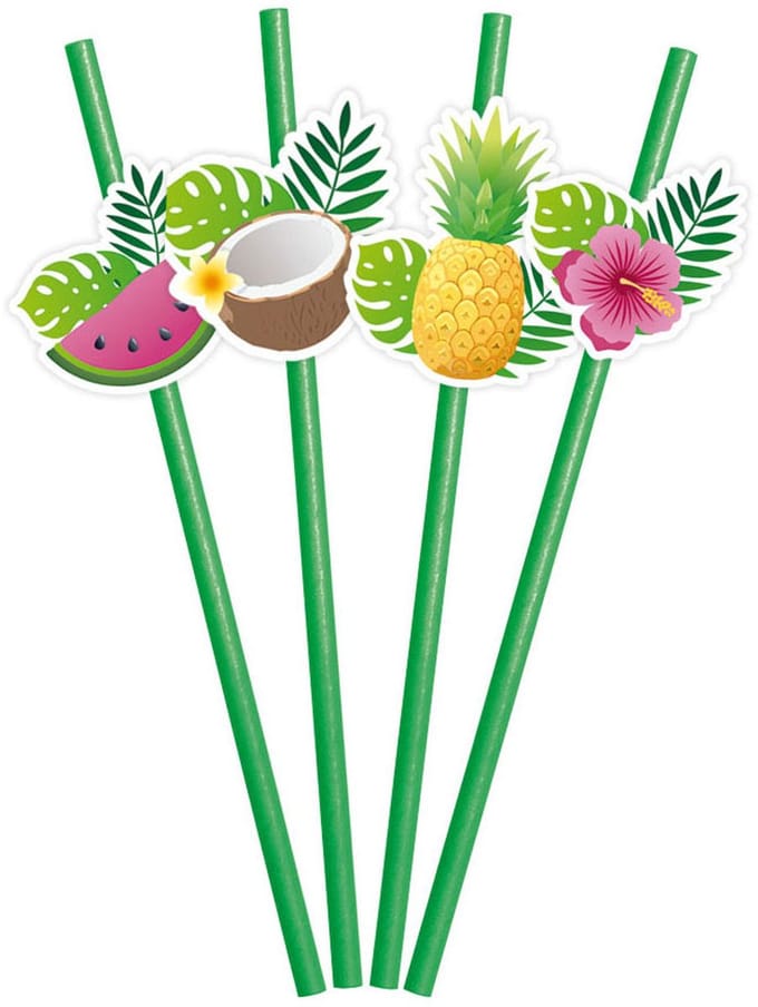 Globos Paper Straws Fruit Aloha - 6 pcs.
