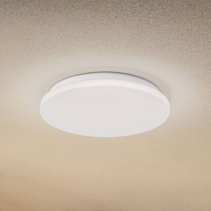Lindby LED buiten plafondlamp Kirkola, 3000 K, Ø 34 cm, wit