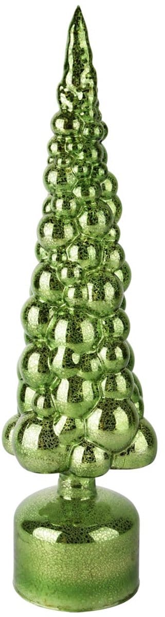 Dekoratief | Deco boompje op voet, groen, glas, LED, 9x9x40cm | A255293