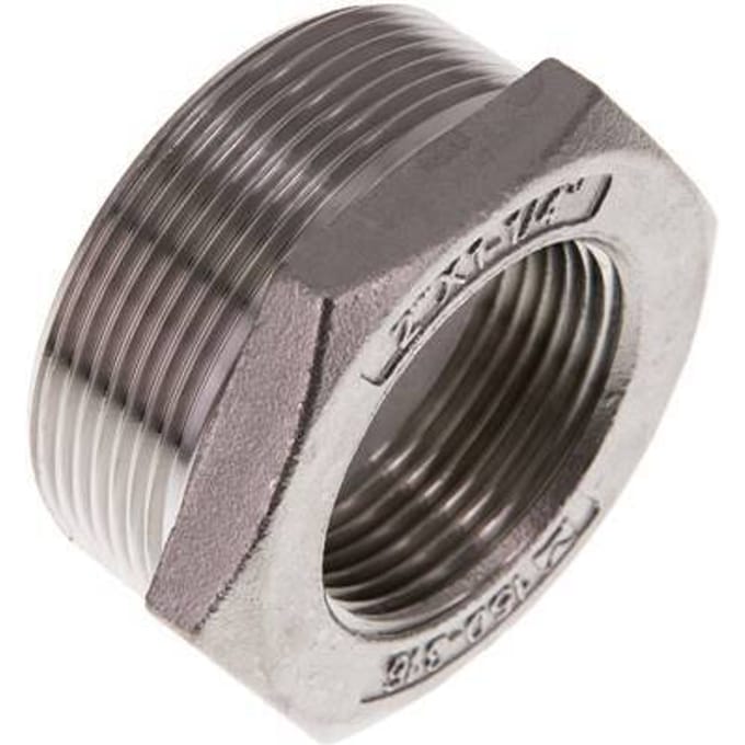 R 2'' x Rp 1 1/4'' M/F RVS Verloopring 16 Bar - FL2S-MF-SH-200R-114R
