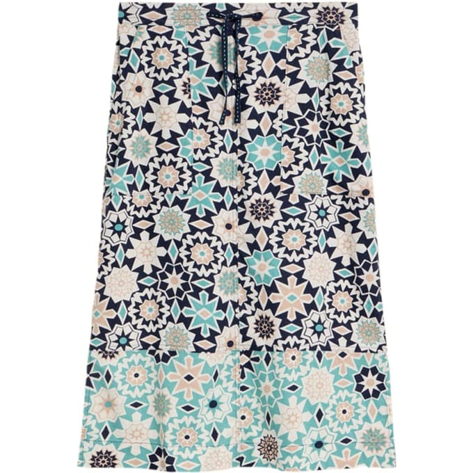White Stuff Elle Linen Blend Skirt Navy Printed Taglia: 8 REGULAR | Minigonne Outlet | Donna | Bianco