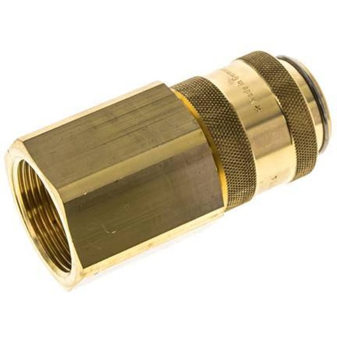 Messing DN 19 Luchtkoppeling Snelkoppeling G 1 1/4 inch Binnendraad Double Shut-Off - CLS19-F-B-SV-114